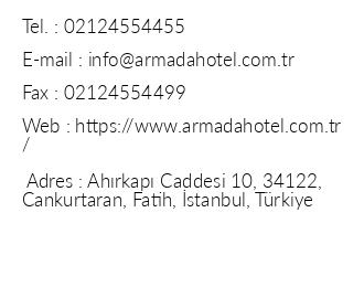 Armada Hotel Istanbul iletiim bilgileri